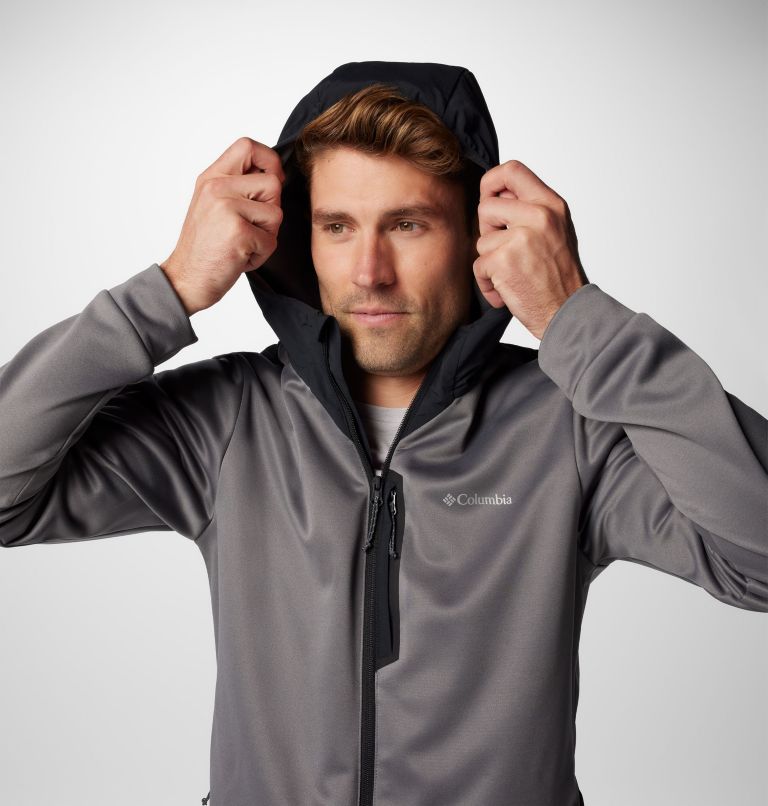 Men's Columbia Tech Fleece Full Zip Hoodie, Color: City Grey, Black, image 8