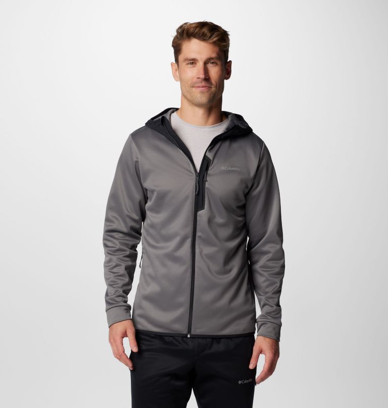 Men's Columbia Tech Fleece Full Zip Hoodie, Color: City Grey, Black, image 1