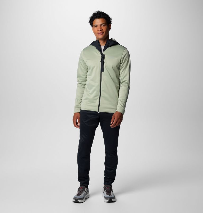 Men's Columbia Tech Fleece Full Zip Hoodie, Color: Safari, Black, image 3
