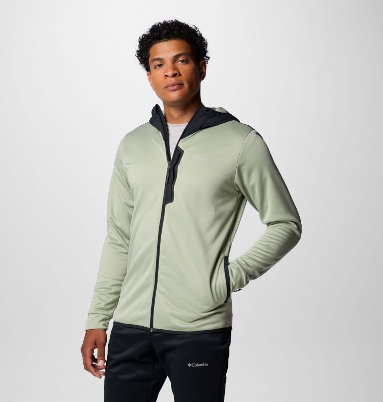 Men's Columbia Tech Fleece Full Zip Hoodie, Color: Safari, Black, image 4