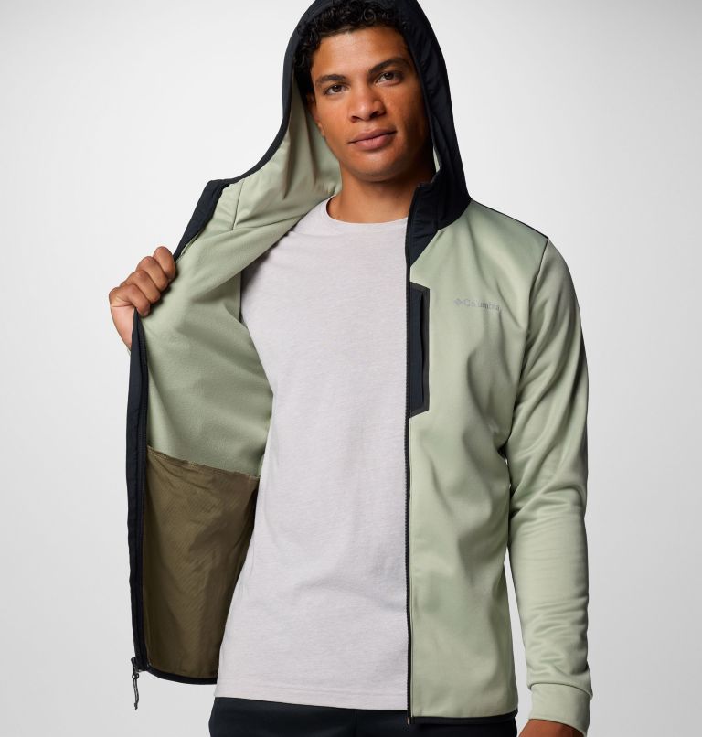 Men's Columbia Tech Fleece Full Zip Hoodie, Color: Safari, Black, image 6