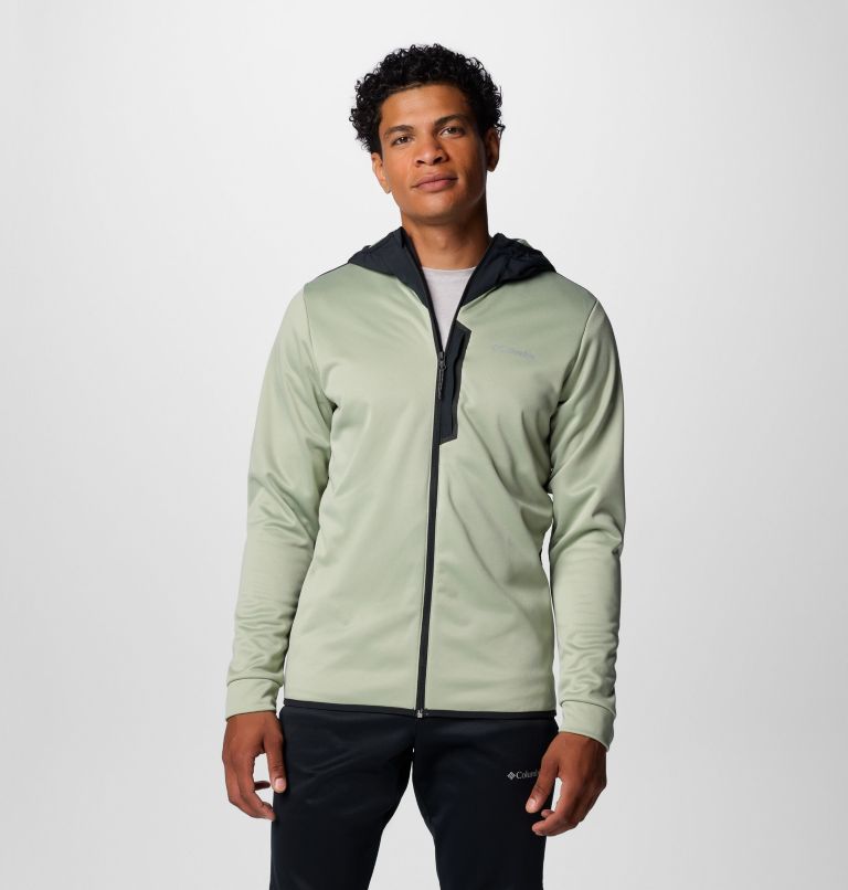 Men's Columbia Tech Fleece Full Zip Hoodie, Color: Safari, Black, image 1