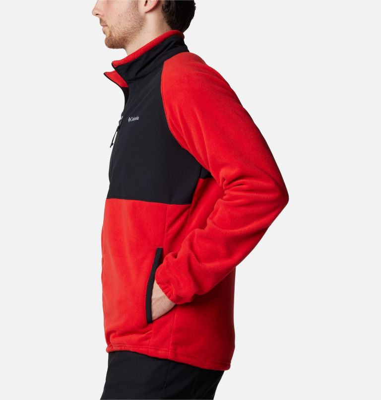 Men's Sage Peak Fleece Jacket, Color: Sail Red, Black, image 3