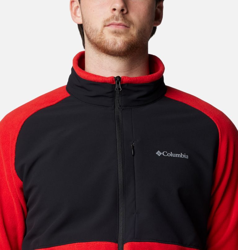 Men's Sage Peak Fleece Jacket, Color: Sail Red, Black, image 4