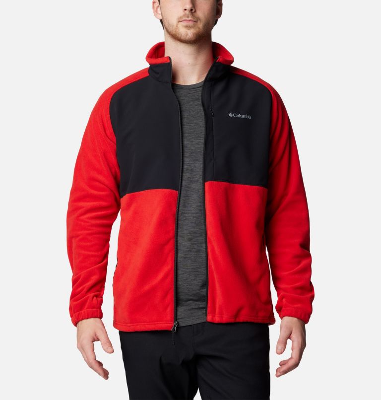 Men's Sage Peak Fleece Jacket, Color: Sail Red, Black, image 7