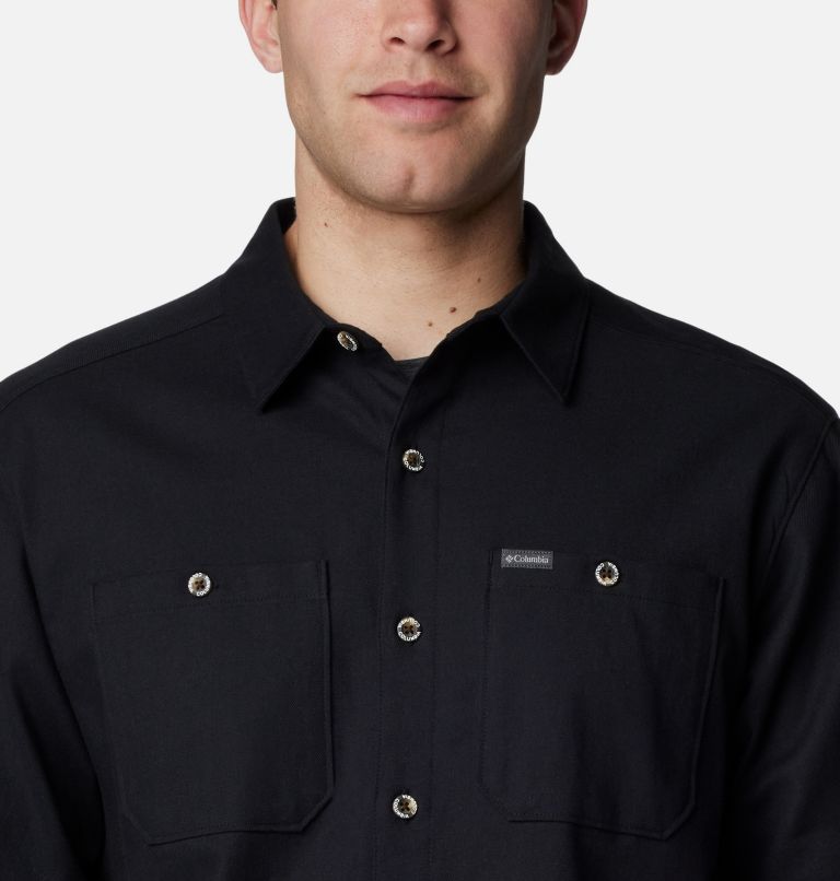 Men's Pitchstone Woven Long Sleeve Shirt, Color: Black, City Grey, image 4