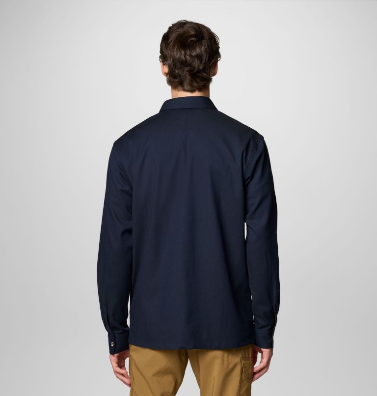 Men's Pitchstone Woven Long Sleeve Shirt, Color: Dark Mtn, Collegiate Navy, image 2