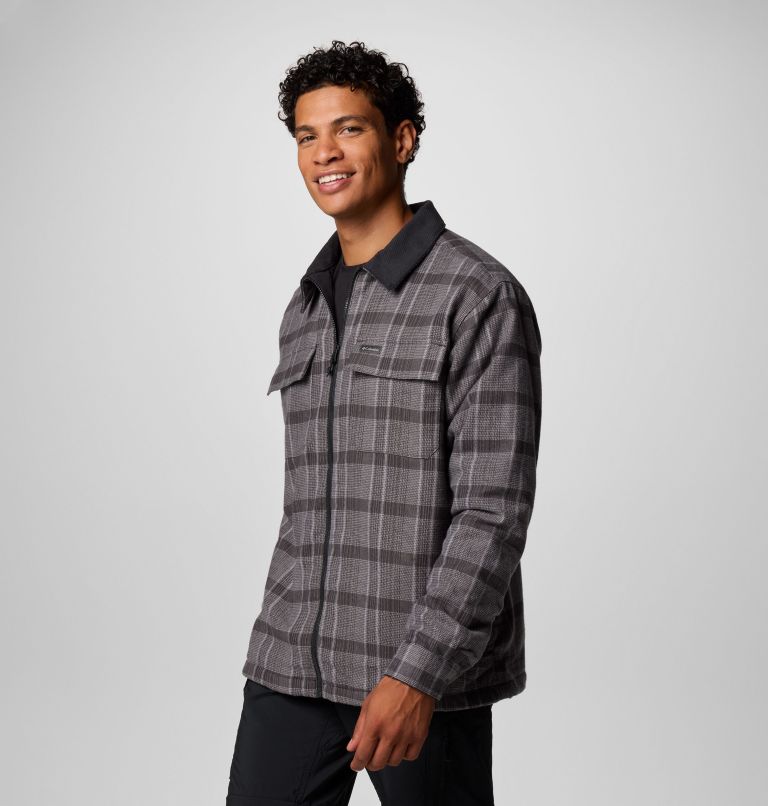Men's Pitchstone Heavyweight Shirt Jacket, Color: Black Boro Plaid, image 4
