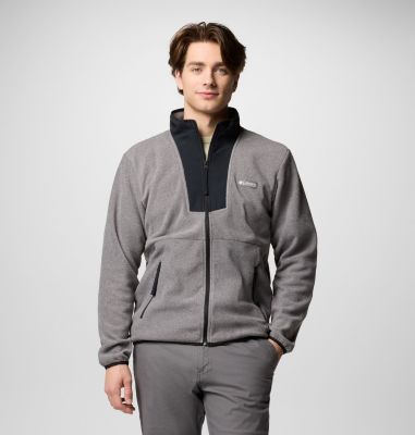 Men's Sequoia Grove Fleece Jacket, Color: City Grey Heather, Black, image 5