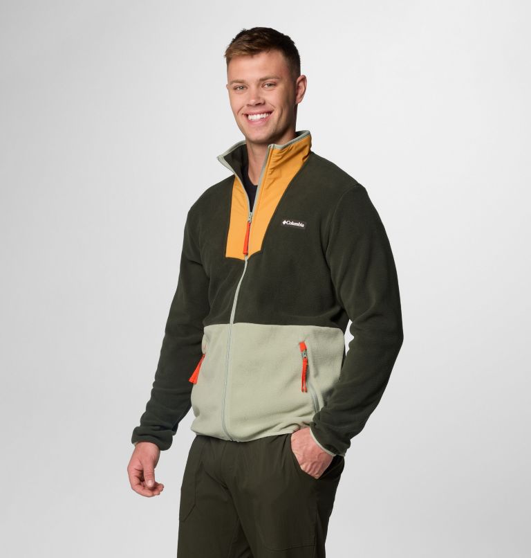 Men's Sequoia Grove Fleece Jacket, Color: Greenscape, Sunstone, Safari, Spicy Pull, image 4