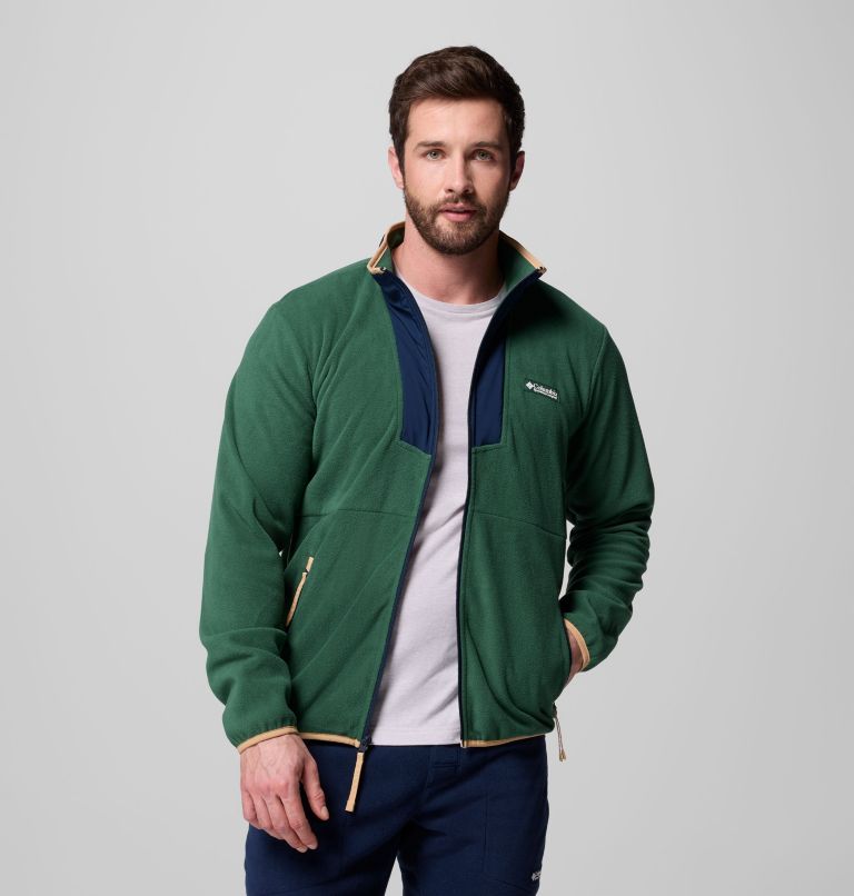 Men's Sequoia Grove Full Zip Fleece, Color: Rain Forest, Collegiate Navy, image 1