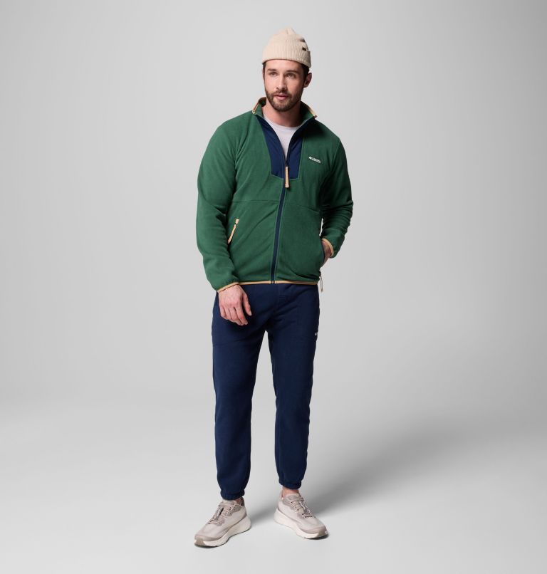 Men's Sequoia Grove Full Zip Fleece, Color: Rain Forest, Collegiate Navy, image 8