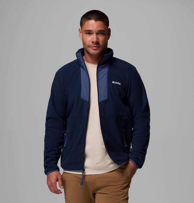 Men's Sequoia Grove Full Zip Fleece, Color: Collegiate Navy, Dark Mtn, image 5