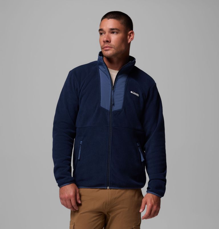 Men's Sequoia Grove Full Zip Fleece, Color: Collegiate Navy, Dark Mtn, image 1