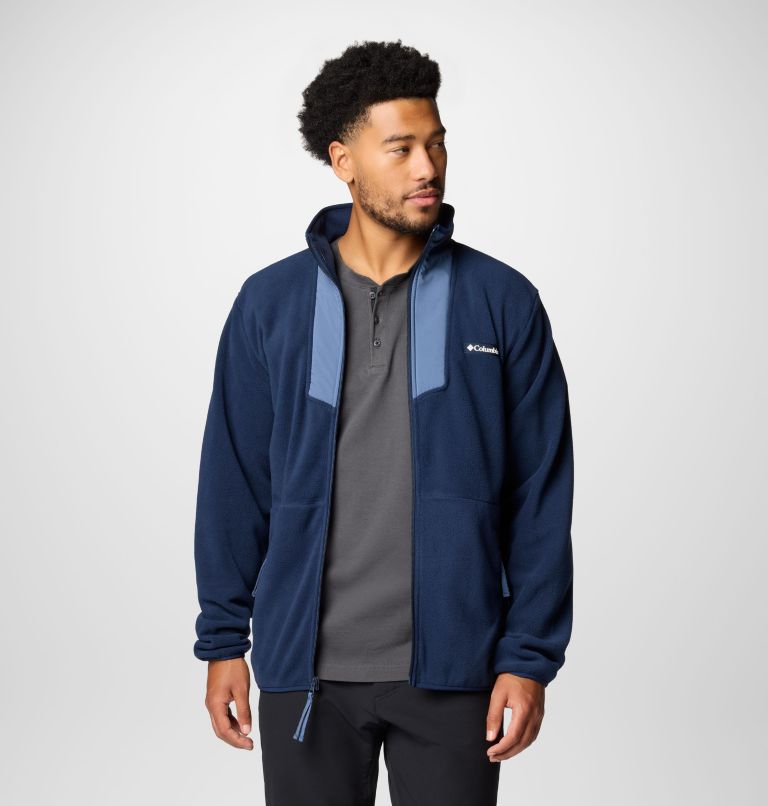 Men's Sequoia Grove Full Zip Fleece, Color: Collegiate Navy, Dark Mtn, image 6