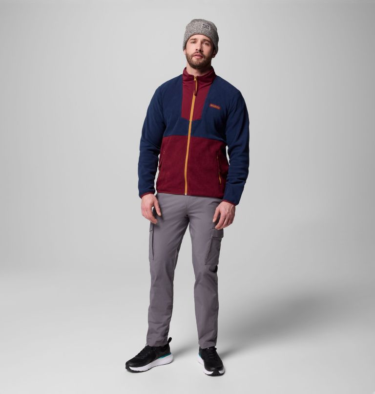 Men's Sequoia Grove Full Zip Fleece, Color: Rich Wine, Collegiate Navy, image 2