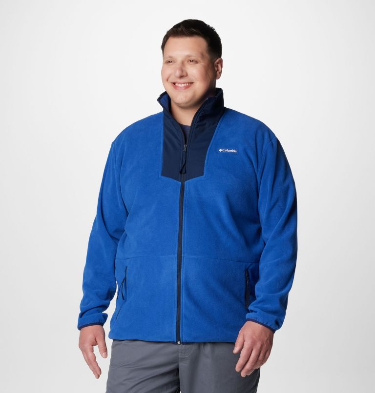 Vêtement polaire à fermeture éclair pleine longueur Sequoia Grove pour hommes – Tailles fortes, Color: Mountain Blue, Collegiate Navy, image 1