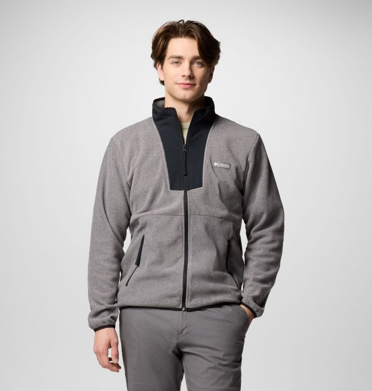 Men's Sequoia Grove Full Zip Fleece - Tall, Color: City Grey Heather, Black, image 1