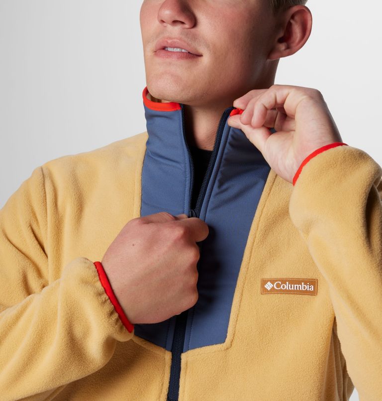 Men's Sequoia Grove Half Zip Fleece, Color: Light Camel, Dark Mtn, Coll Navy, Spicy, image 5