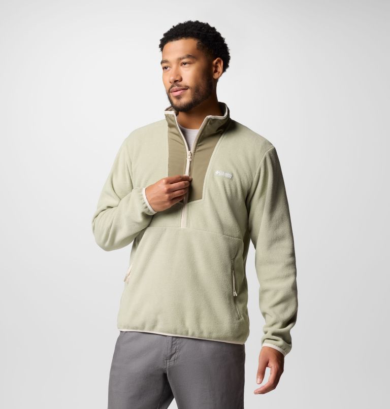 Men's Sequoia Grove Half Zip Fleece, Color: Safari, Stone Green, image 5