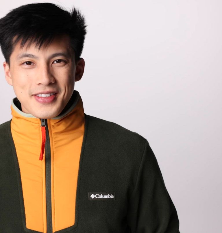 Men's Sequoia Grove Half Zip Fleece, Color: Greenscape, Sunstone, Safari, Spicy Pull