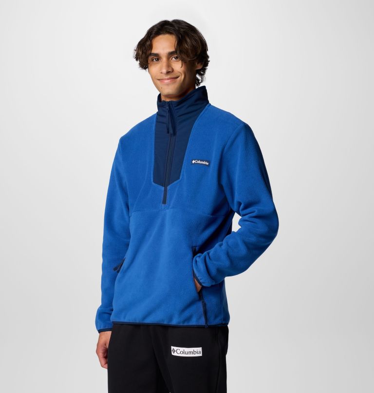 Vêtement polaire à demi-fermeture éclair Sequoia Grove pour hommes, Color: Mountain Blue, Collegiate Navy, image 4