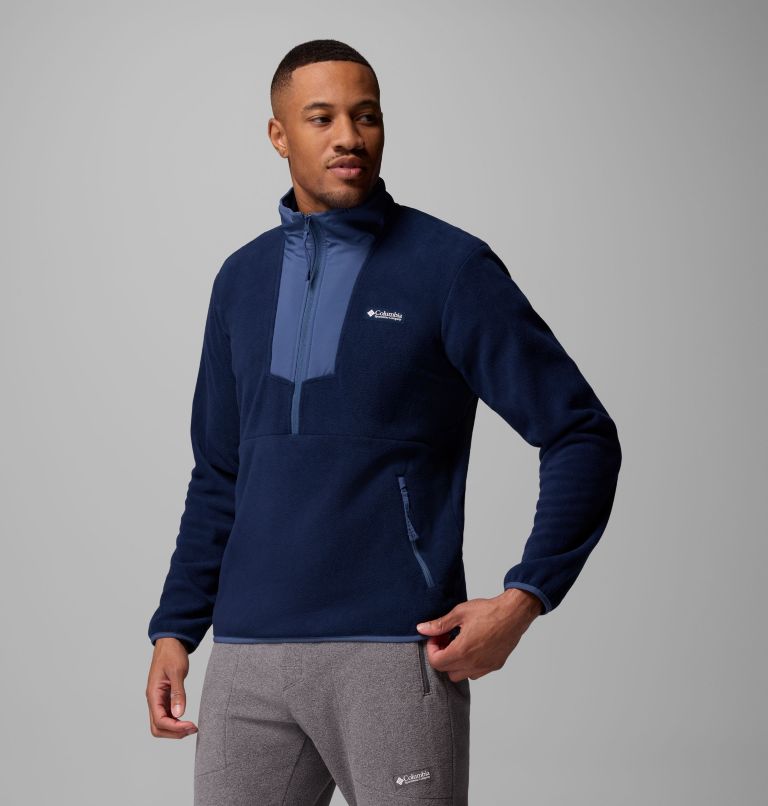 Men's Sequoia Grove Half Zip Fleece, Color: Collegiate Navy, Dark Mountain, image 4