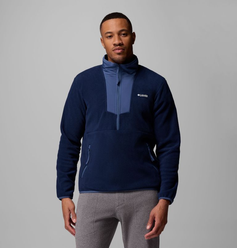 Men's Sequoia Grove Half Zip Fleece, Color: Collegiate Navy, Dark Mountain, image 1