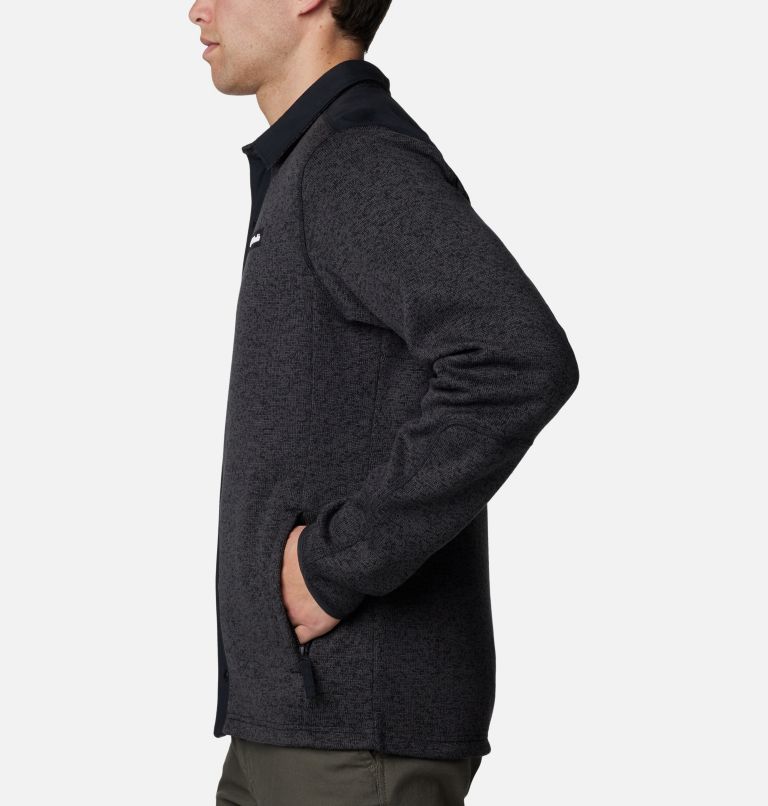 Men's Sweater Weather II Shirt Jacket, Color: Black Heather, Black, image 3