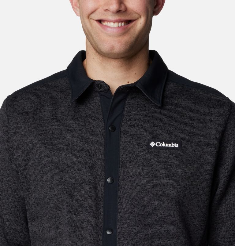 Men's Sweater Weather II Shirt Jacket, Color: Black Heather, Black, image 4
