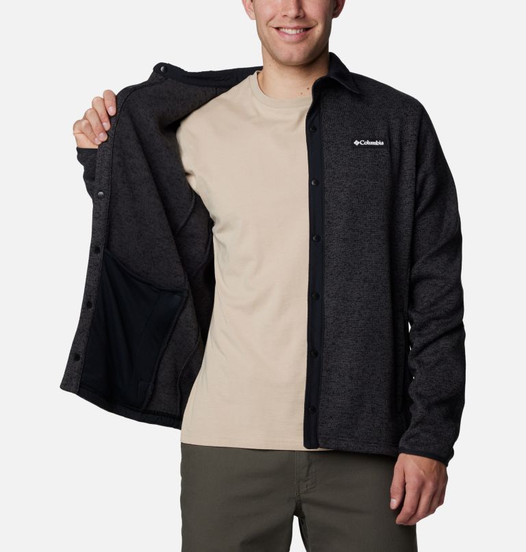 Men's Sweater Weather II Shirt Jacket, Color: Black Heather, Black, image 5