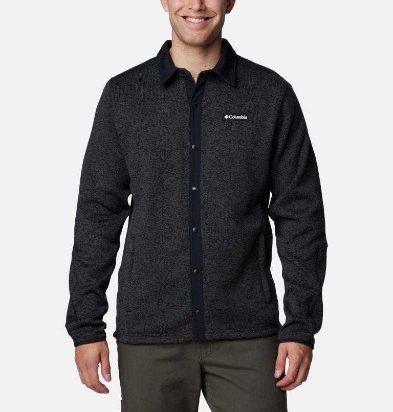Men's Sweater Weather II Shirt Jacket, Color: Black Heather, Black, image 6