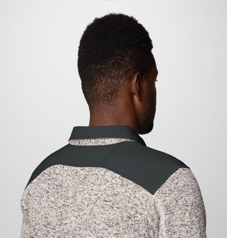 Men's Sweater Weather II Shirt Jacket, Color: Dark Stone Heather, Ancient Fossil, image 6