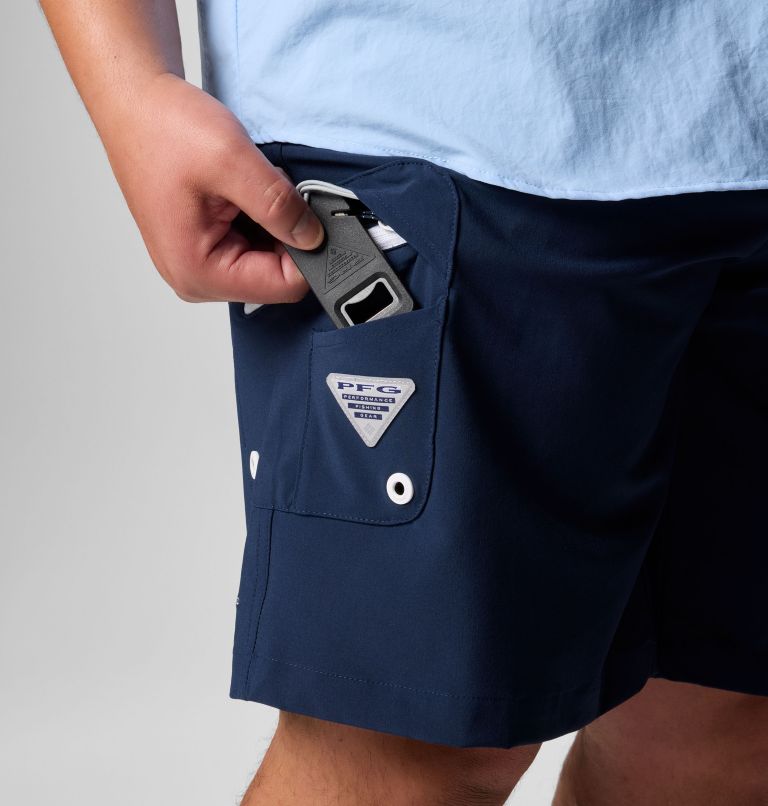 Men's PFG Terminal Tackle II Shorts - Big, Color: Collegiate Navy, White, image 7