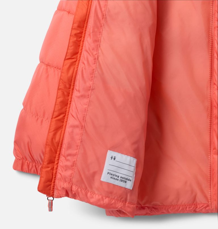 Kids' Puffect Hooded Jacket, Color: Hot Coral, Zing, image 3