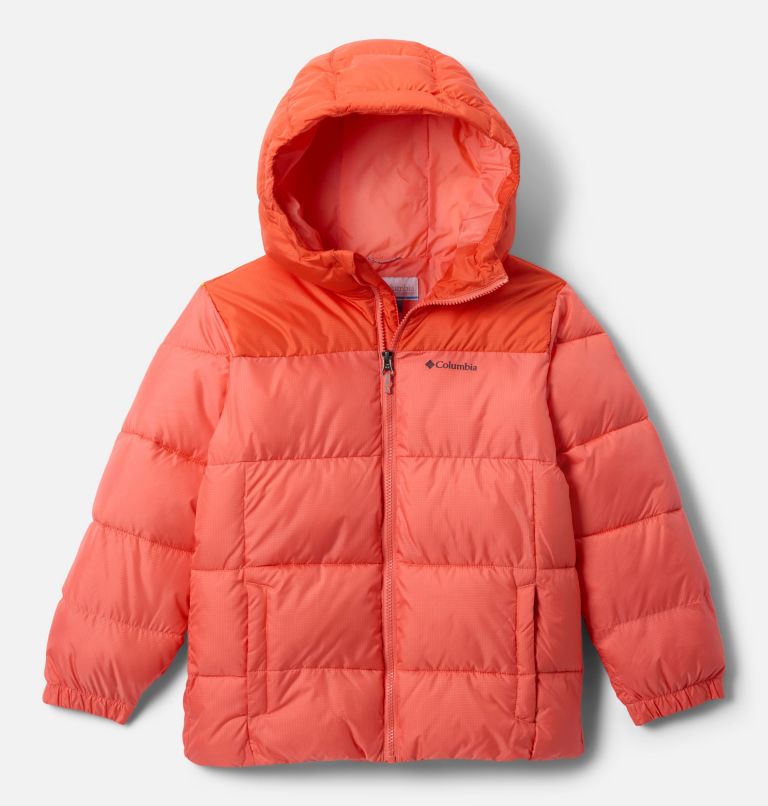 Kids' Puffect Hooded Jacket, Color: Hot Coral, Zing, image 1