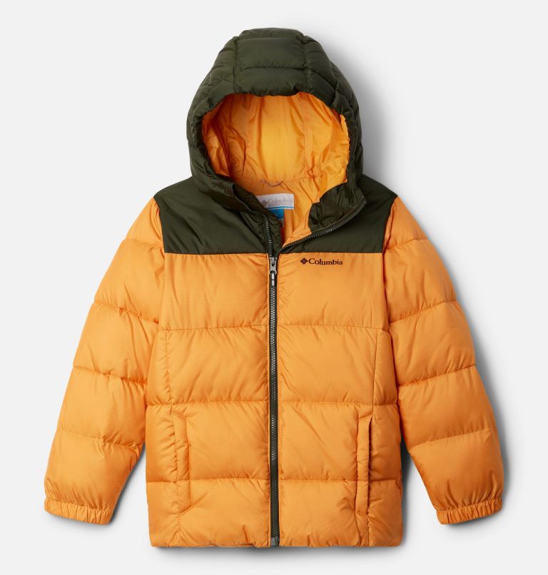 Columbia Puffect Hooded Jacket Kids Sunstone Greenscape L