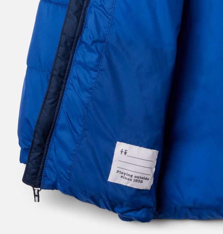 Youth Puffect II Hooded Jacket, Color: Mountain Blue, Collegiate Navy, image 3