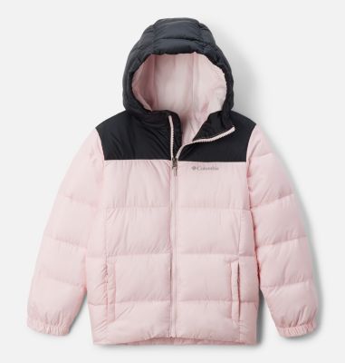Youth Puffect II Hooded Jacket, Color: Satin Pink, Black, image 1