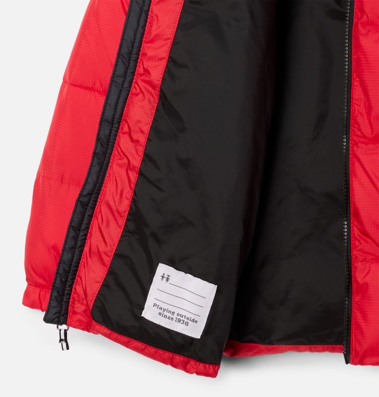 Chaqueta acolchada con capucha M Puffect II para jóvenes, Color: Mountain Red, Black, image 3