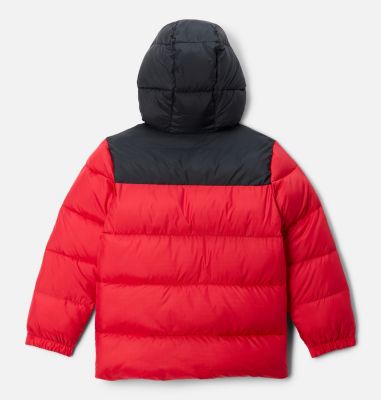 Youth Puffect II Hooded Jacket, Color: Mountain Red, Black, image 2