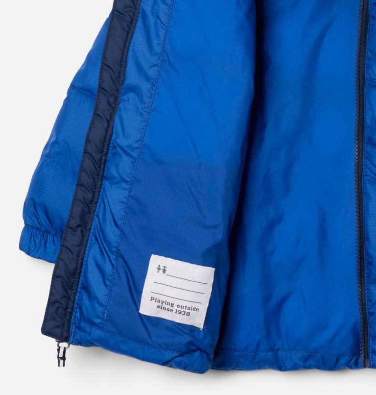 Toddler Puffect Hooded Jacket, Color: Mountain Blue, Collegiate Navy, image 3