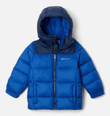 Toddler Puffect Hooded Jacket, Color: Mountain Blue, Collegiate Navy, image 1