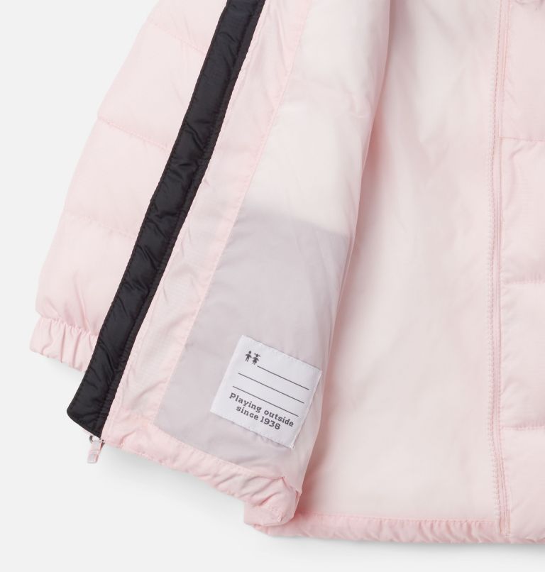 Toddlers' Puffect II Hooded Jacket, Color: Satin Pink, Black, image 3