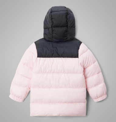 Toddler Puffect Hooded Jacket, Color: Satin Pink, Black, image 4
