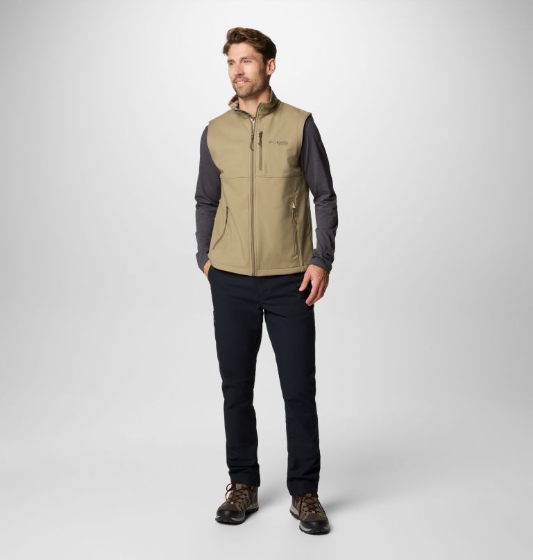 Men's PHG Ascender II Softshell Vest, Color: Flax, Timberwoods Camo, image 3