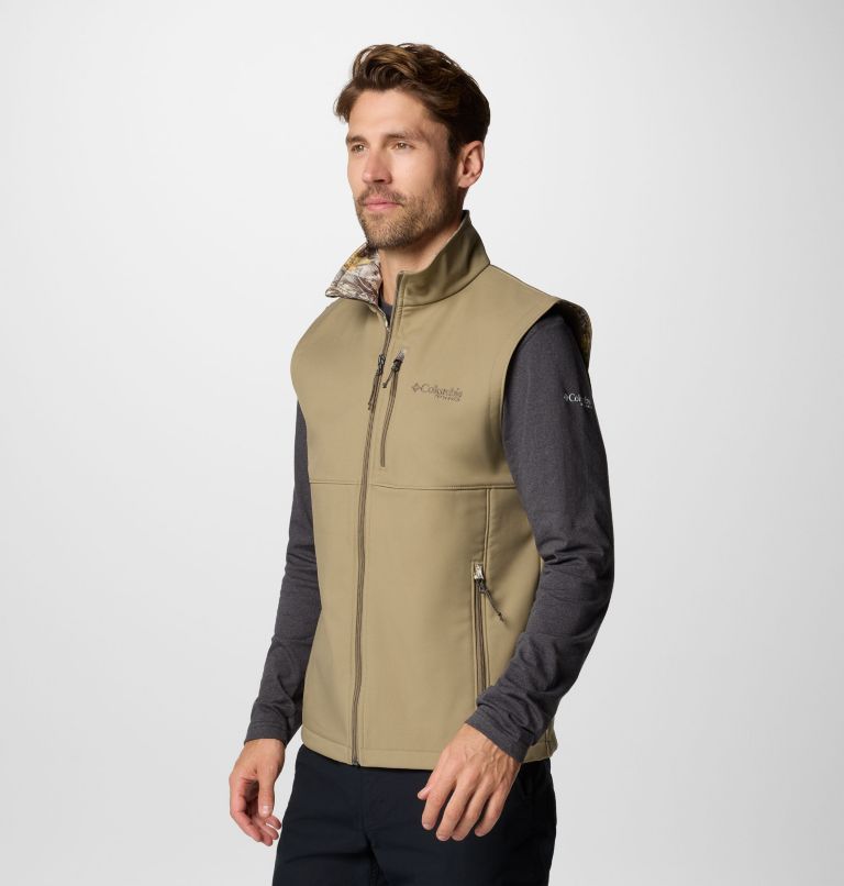 Men's PHG Ascender II Softshell Vest, Color: Flax, Timberwoods Camo, image 4