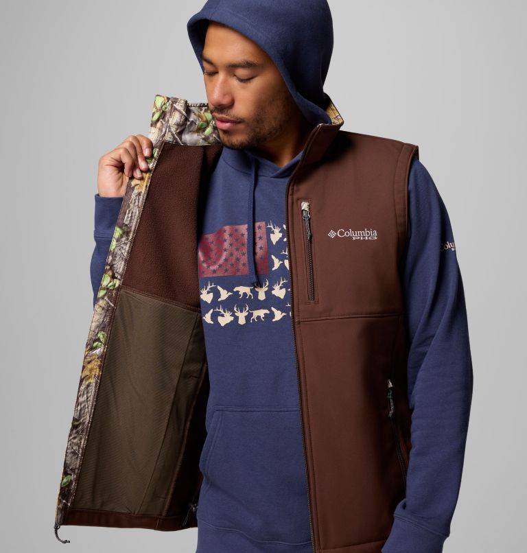 Men's PHG Ascender II Softshell Vest, Color: Tobacco, Timberwoods Camo, image 6