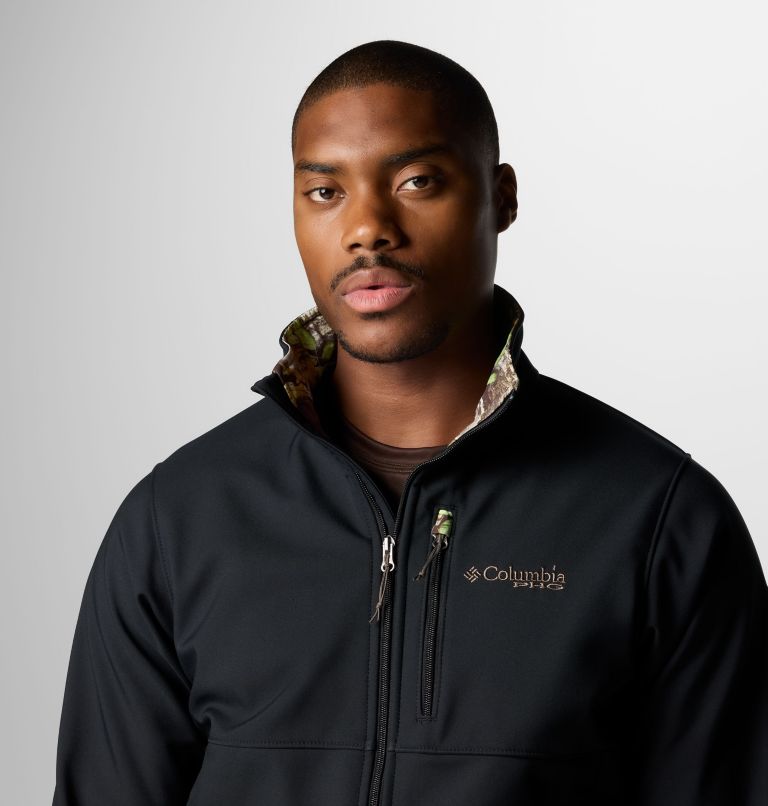 Men's PHG Ascender II Softshell Jacket, Color: Black, Timberwoods Camo, image 5