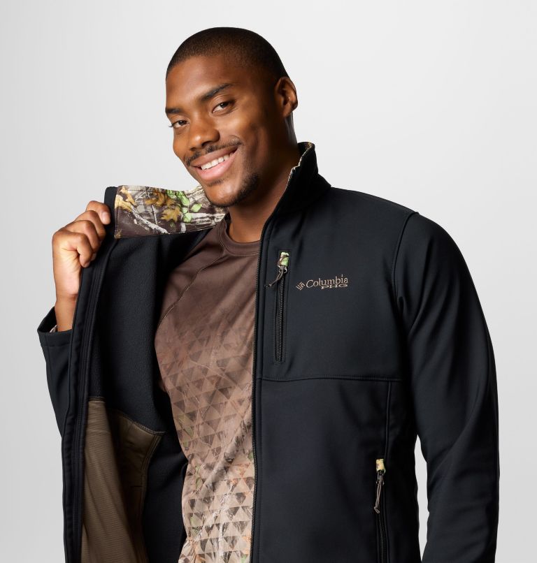 Men's PHG Ascender II Softshell Jacket, Color: Black, Timberwoods Camo, image 6